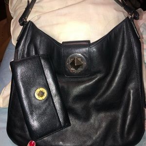 Black leather Kate Spade purse & matching wallet